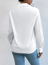Floral Embroidery Button Front Blouse